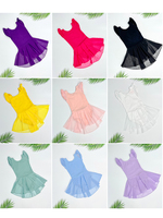 Vestido de Ballet para Niñas con Mangas con Volantes Multicolores, Leotardo de Ballet con Falda de Gasa y Mangas con Volantes, Disfraz de Ballet Infantil