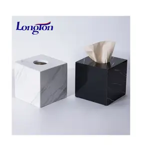 Kunden spezifische Keramik Tissue Box für Auto Craft Polierte Box Luxus Marmor Tissue Box Gesichts verpackungs maschine