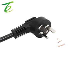 Çıplak kuyruk tel saf bakır güç kablosu ile üç çekirdekli GB fiş tel dirsek fiş siyah destek özelleştirme - Product Image 3