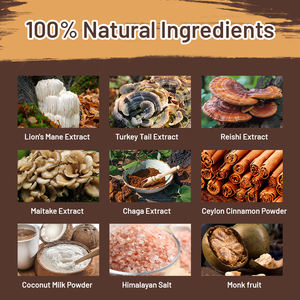 OEM Private Label Avantages pour la santé Crinière <span class=keywords><strong>de</strong></span> <span class=keywords><strong>lion</strong></span> Queue <span class=keywords><strong>de</strong></span> dinde Reishi Maitake Chaga Champignon Crémier à la <span class=keywords><strong>noix</strong></span> <span class=keywords><strong>de</strong></span> <span class=keywords><strong>coco</strong></span> - Product Image 5