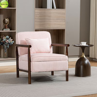 Fauteuil d'appoint moderne en stock aux États-Unis pour salon, chaise de lecture rembourrée avec rangement, cadre en bois massif, fauteuil lounge 1446