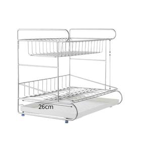 ตะกร้าเก็บของหลายชั้นสำหรับแปรงเครื่องสำอางโต๊ะเครื่องแป้งเดสก์ท็อป 304 ถาดสแตนเลสสตีลแบบทอขนาดใหญ่ขนาดกลาง - Product Image 5