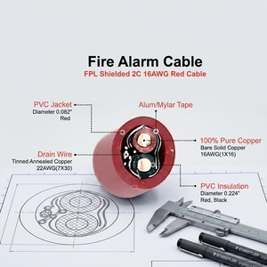 Cable <span class=keywords><strong>de</strong></span> Alarma contra Incendios <span class=keywords><strong>de</strong></span> Alta Temperatura <span class=keywords><strong>de</strong></span> 1.5mm y 2 Núcleos, Aislamiento <span class=keywords><strong>de</strong></span> PVC LSZH, Cable Resistente al Fuego con <span class=keywords><strong>Cinta</strong></span> <span class=keywords><strong>de</strong></span> Mica PH120, Rendimiento CE RoHS - Product Image 5