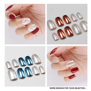 Prensa 3D de alta calidad para <span class=keywords><strong>uñas</strong></span>, cobertura completa, ovalada, color rojo <span class=keywords><strong>vino</strong></span> y dorado, purpurina, acrílica, para <span class=keywords><strong>diseños</strong></span> de <span class=keywords><strong>uñas</strong></span> artificiales - Product Image 6