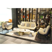 Meubles de bureau en cuir personnalisés de luxe design moderne commercial contemporain de direction Ensemble de canapés