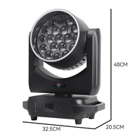 Lyre LED à tête mobile 19x15W Bee Eye RGBW 4-en-1 avec zoom pour DJ, bars, discothèques, mariages, fêtes et parcs à thème