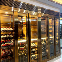 Armoire à vin haut de gamme en acier inoxydable, mobilier de maison, cave à vin de villa, humidité et température constantes