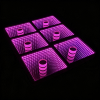 Dalles LED 3D Infinity Abyss à contrôle DMX512, sol LED changeant de couleur RGB, verre trempé pour scène commerciale et club