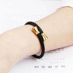 European American Fashion 5Mm Steel Wire Cable Tapered Stainless Steel Open <b>Adjustable</b> <b>Bracelet</b> Unisex Jewelry - Product Image 5