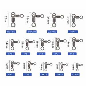 6/0-1/0 <span class=keywords><strong>Emerillon</strong></span> de pêche à 3 voies, rotatif, à joint triangulaire, connecteur de pêche, accessoires de pêche - Product Image 2