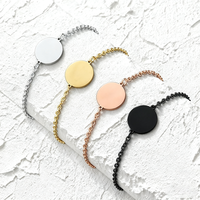 Bracelet rond en acier inoxydable gravable personnalisé Ywyougang, chaîne délicate avec breloque pour femme, idéal pour le quotidien et comme cadeau
