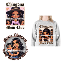 Latina Chicano maman fer sur patchs de transfert maman Chingona mexicain Chibi Style fête des mères DTF transfert autocollants pour sweats à capuche