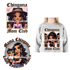 Latina Chicano Mom Iron On Transfer Parches <span class=keywords><strong>Mama</strong></span> <span class=keywords><strong>Chingona</strong></span> Mexican Chibi Style Día DE LA MADRE DTF Transfer Stickers para sudaderas con capucha - Product Image 1