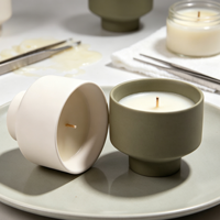 Vases à bougies en céramique avec logo personnalisé, pots à bougies vides, contenants à bougies à marque privée, vente en gros pour les marques de bougies parfumées