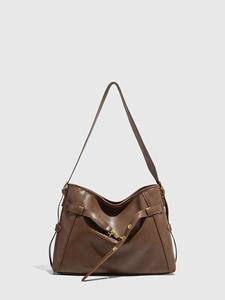 Nouveau sac fourre-tout rétro haut de gamme pour femme, style motard, à porter à l'épaule ou en bandoulière, grande capacité, fermeture éclair, en polyester et PU - Product Image 6