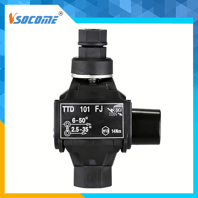 Waterproof IP65 Rated Low Voltage Insulated Piercing Electrical Power Connector Clamp Brass for PA66 Cable Wire Connections