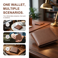 Dompet Kulit Halus Custom Gemuime Leather RFID Blocking Bifold Dompet Pria Custom Pabrik Dompet Kartu Kredit untuk Pria