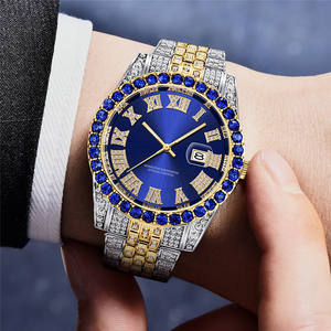 Reloj de cuarzo de lujo para hombre 2025, Iced Big Rocks, números romanos, resistente al agua, Bling Diamond, estilo Hip Hop, resistente al agua, - Product Image 6
