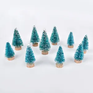 Decoração de mesa para festa de Natal, mini árvore de Natal em PVC com agulha de pinheiro, presente quente