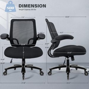 Silla de Oficina Ergonómica de Malla con Respaldo Alto, Reposabrazos Ajustables y Capacidad de 500 Libras, Silla Giratoria para Oficina en Casa - Product Image 2