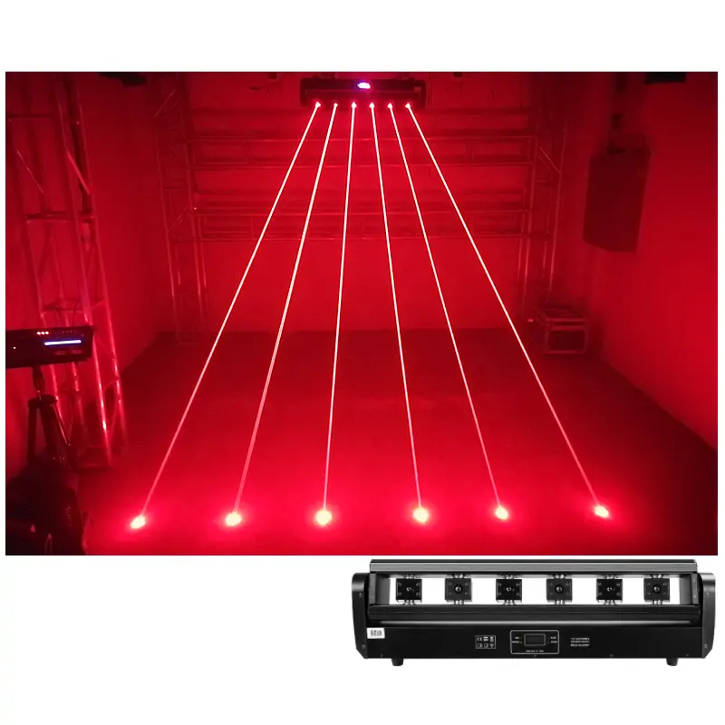 ENDI nieuwkomers 6 eye rode moving head beam laser licht met sound dmx controller voor night club bar disco podium verlichting