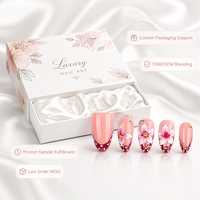 YD10 Kaixin Faux Ongles Courts à Coller en Gros pour Fête, 30 Pièces, Faits Main, Luxe, Rouge, Forme Amande, Vernis Brillant, Ongles Artificiels en ABS