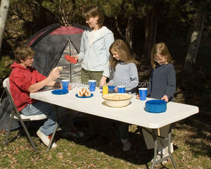 <strong>Patio</strong> Outdoor 6ft <strong>Plastic</strong> Regular Dining <strong>Table</strong> with Folding Legs,white 183cm Folding <strong>Table</strong> for Banquet Wedding Restaurant - Product Image 3