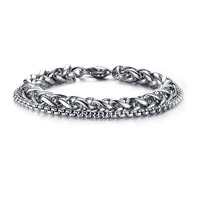 Bracelet combiné en acier inoxydable au design tendance et original, style cool et simple, accessoires polyvalents pour couple