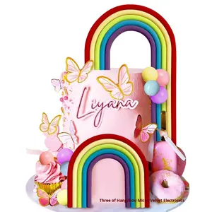 ของตกแต่งเค้กดินโพลิเมอร์ 3 มิติ ลายสายรุ้ง สไตล์โบโฮ ซีรีส์ INS สำหรับงานปาร์ตี้ ทำในจีน ขายดีข้ามพรมแดน - Product Image 5