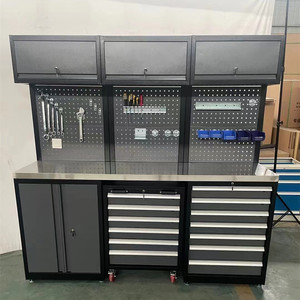 Banc de travail modulaire en acier robuste avec boîte à outils 12 tiroirs, serrure à clé, hauteur réglable - OEM pour <span class=keywords><strong>garage</strong></span> et atelier - Chariot à outils à roulettes - Product Image 3