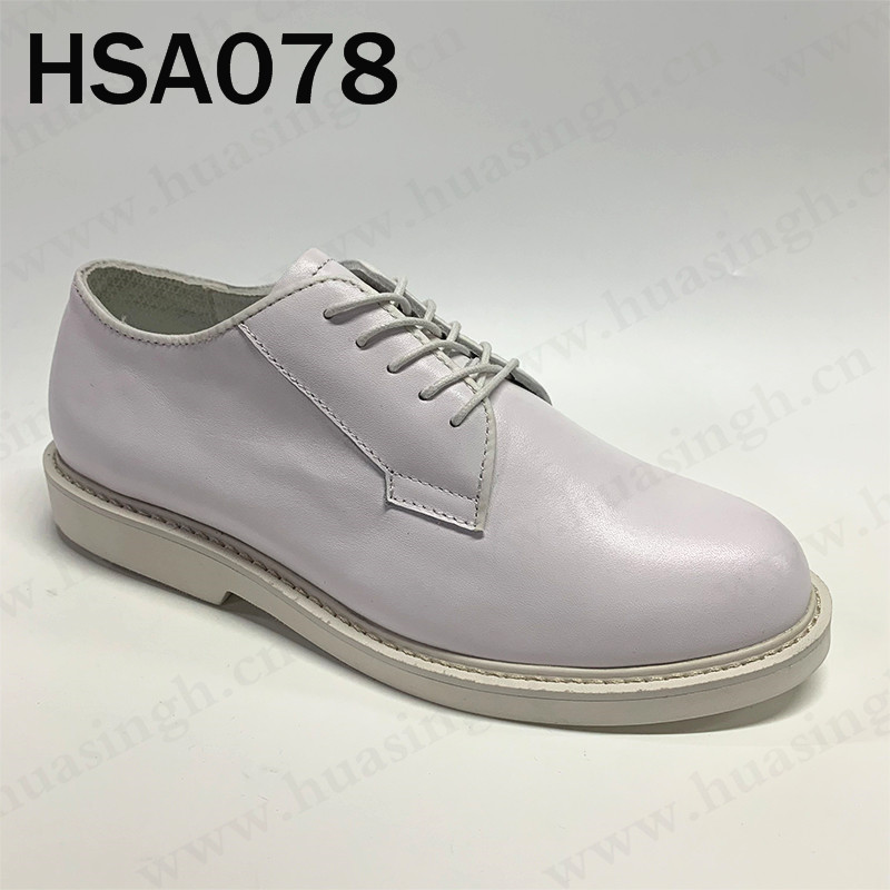 Best Selling White Leather Navy Officer Shoes - Formal & Casual