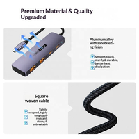 Hub multiport Type C 4 en 1 10G avec ports USB3.2 haute vitesse, compatible avec les ordinateurs portables USBC et les appareils Type C Gen2