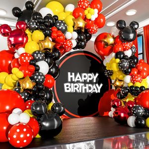 Kit de Arco de Globos Rojo, Negro y Amarillo TODO <span class=keywords><strong>EN</strong></span> UNO con Estrellas Doradas de REGALO para Decoraciones de Fiestas de Cumpleaños de Dibujos Animados, Globos de Diferentes Tamaños - Product Image 6
