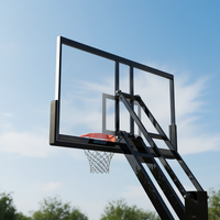 Support de basketball réglable en hauteur, équipement de basketball de niveau événementiel institutionnel, conforme aux normes FIBA, avec rembourrage de poteau et logo personnalisé