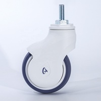 Roulettes médicales robustes de 5 pouces en TPE, TPR, PA pour équipement hospitalier, roulettes de 4 pouces (100 mm) pour lit, à haute capacité de charge et silencieuses