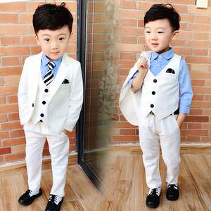 Traje de Caballero Coreano de Moda Primavera Otoño 2019, Ropa para Niños, Nuevo Traje Blanco con Chaleco para Niño, Venta al por Mayor - Product Image 2