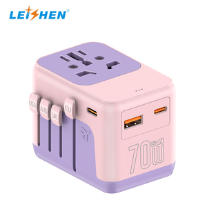 Adattatore da Viaggio Universale Colorato <span class=keywords><strong>con</strong></span> 2 USB-C e USB-A, Ricarica Rapida 70W, Adattatore di Alimentazione Internazionale per Regno Unito, Stati Uniti, UE, Australia, Asia - Product Image 6