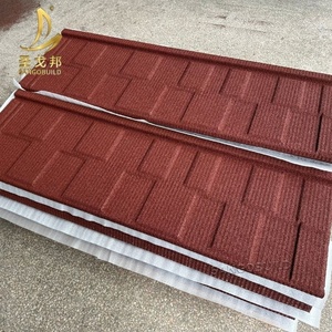Tegole Metalliche Sangobuild Moderne <span class=keywords><strong>in</strong></span> Acciaio Rivestito <span class=keywords><strong>in</strong></span> Pietra Rossa - Copertura per <span class=keywords><strong>Tetti</strong></span> Ignifuga e Durevole per Case - Product Image 2