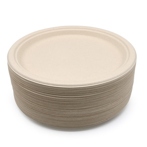 Assiettes en papier robustes de 10 pouces bagasse écologique composable jetable sans danger pour <span class=keywords><strong>les</strong></span> dîners anniversaires mariages - Product Image 3