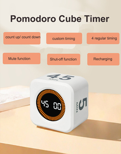 Temporizador Giratorio Pomodoro de 5/25/50/100 Minutos, Cronómetro en Forma de Cubo, Temporizador de Cuenta Regresiva para Niños, Aula, Cocina, con Barra Visual Colorida - Product Image 5