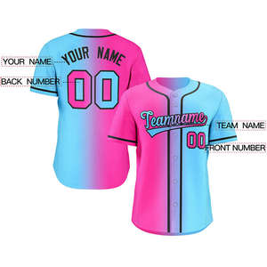 Hot Selling Custom Honkbal Jersey Voor Mannen Jongens Gradiënt Kleur Gesublimeerd T-Shirts Borduurwerk Ademend Plus Size Gepersonaliseerd - Product Image 2
