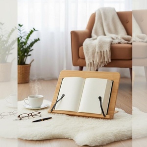Support de livre réglable en bambou, organisateur de lecture portable avec pinces de maintien des pages, support de lecture, étagère <span class=keywords><strong>à</strong></span> livres pour salon - Product Image 5