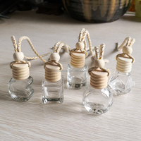 Nouveau Flacon Diffuseur de Parfum pour Voiture en Verre Mat Rond Créatif 5ml, Pendentif Décoratif Vide pour Huiles Essentielles