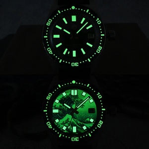Montre de plongée San MartinSN 0007-G-V3 pour homme, cadran Kanagawa Surfing, mouvement automatique NH35, 20 bars, bracelet entièrement luminescent - Product Image 6