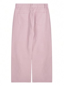 Taille haute rose jean pour femmes 2025 jambe large maman jean Cotvotee Streetwear décontracté Denim <span class=keywords><strong>pantalon</strong></span> - Product Image 3