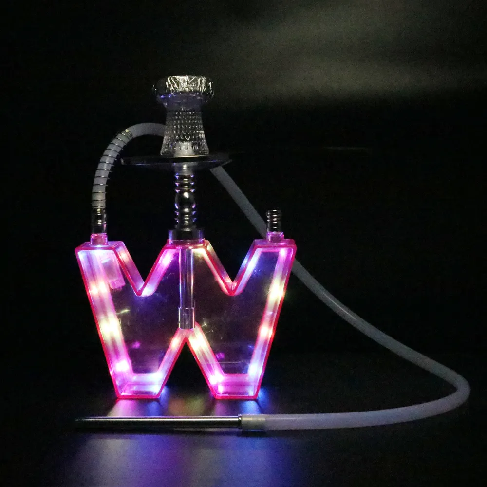 Led Groothandel Duiken Narguile Luxe Chicha Stem Beste Kwaliteit Rvs Sheesha Glazen Waterpijp