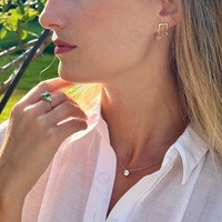 Parure de bijoux Gemnel en argent 925 avec diamant CZ en forme de poire, pendentif courbe fluide, collier, boucles d'oreilles pendantes et bague empilable