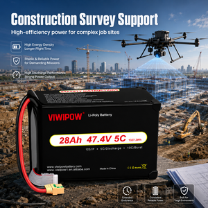 Baterai Drone Semi-Solid State 12S 280wh/kg 28000mAh Kepadatan Tinggi Pabrik Asli untuk Pemetaan & Survei Drone Industri UAV - Product Image 3