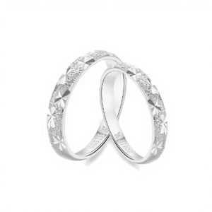 999 Pure Silver Geometric Starburst Textured Band <strong>Rings</strong>-Sparkling Sandblasted Anniversary Party <strong>Couple</strong> <strong>Matching</strong> <strong>Rings</strong> for Women - Product Image 1