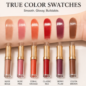 Organic Long Lasting <b>Lip</b> Gloss with Carved Cover Natural Look Luxury Gold Tubes Custom Logo - Product Image 3